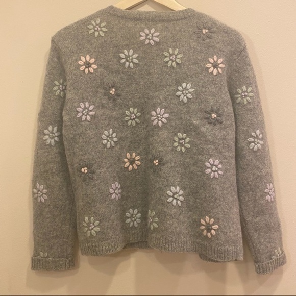 Lord & Taylor Grey Wool Cardigan - Picture 2 of 4